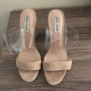 Size 8. 5 Steve Madden light tan and clear sandal